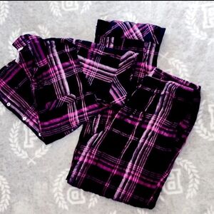 Pink and Black Plaid Pajama Pants